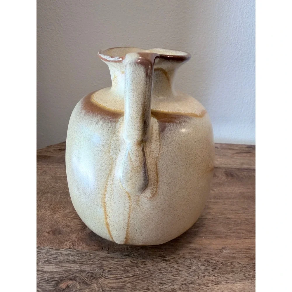 Vintage Frankoma Pottery Stoneware Pitcher Earth Tone Glaze Studio USA MCM